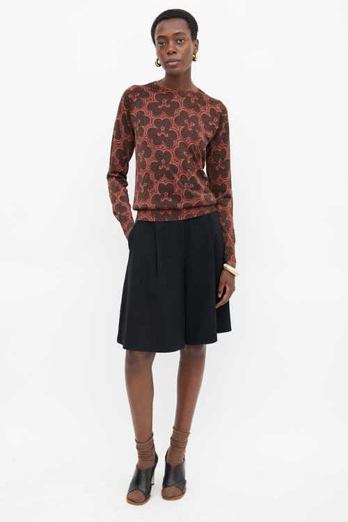 Dries Van Noten Lurex Clover Jacquard Sweater