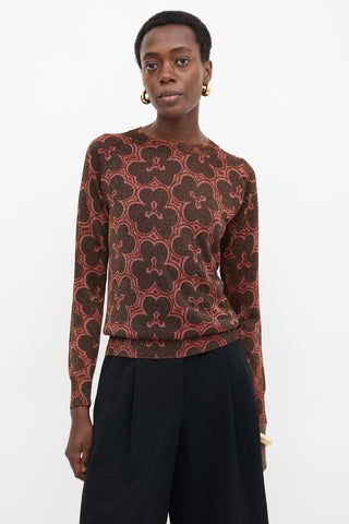 Dries Van Noten Lurex Clover Jacquard Sweater
