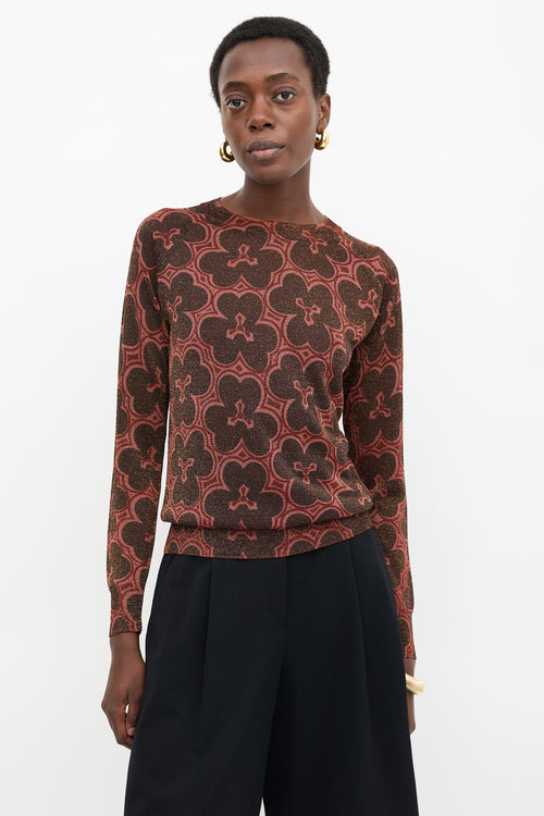 Dries Van Noten Lurex Clover Jacquard Sweater