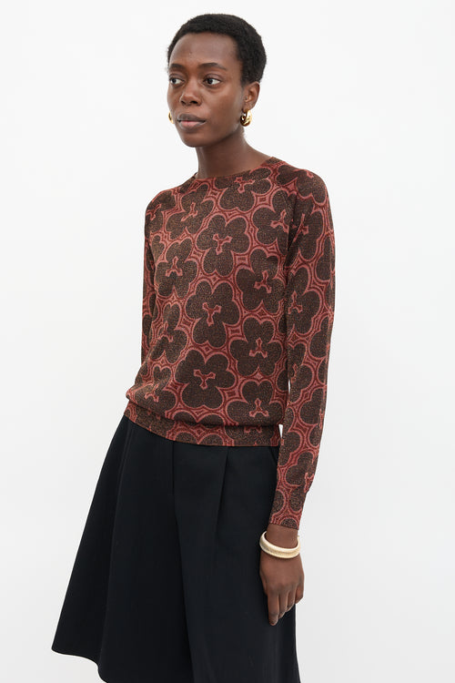 Dries Van Noten Lurex Clover Jacquard Sweater