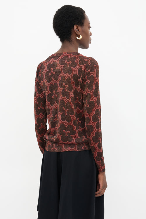 Dries Van Noten Lurex Clover Jacquard Sweater
