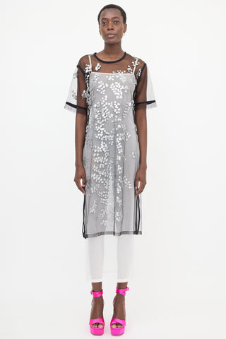 Dries Van Noten Mesh Painted T-Shirt Dress