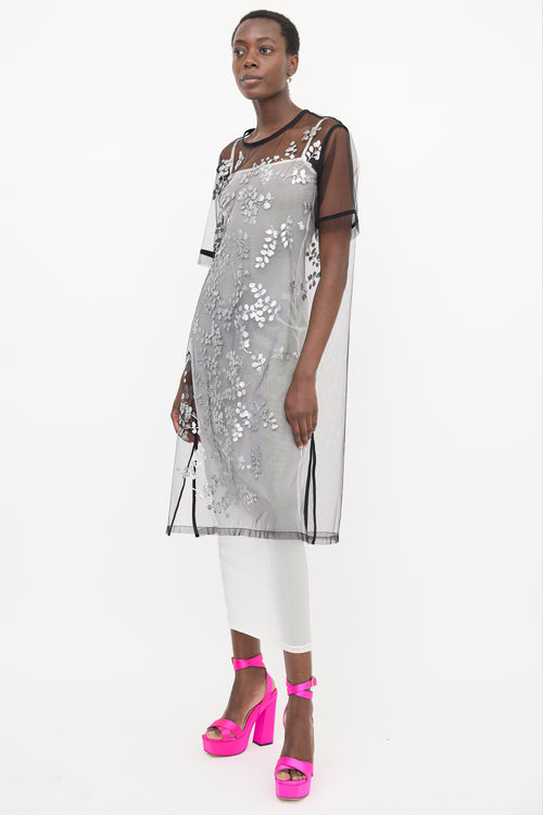 Dries Van Noten Mesh Painted T-Shirt Dress