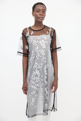 Dries Van Noten Mesh Painted T-Shirt Dress