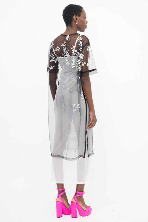 Dries Van Noten Mesh Painted T-Shirt Dress
