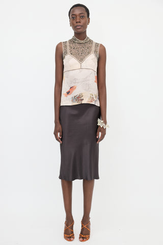 Dries Van Noten Mesh & Satin Panelled Top