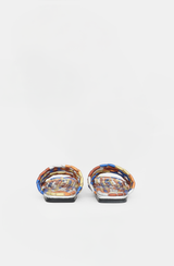 Dries Van Noten Metallic Leather Woven Sandal