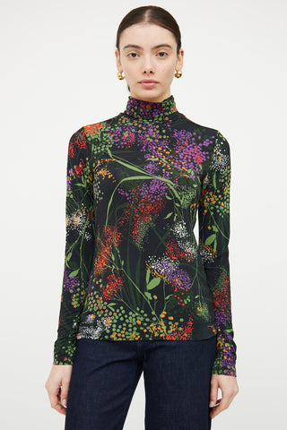 Dries Van Noten Black & Multicolour Floral Top