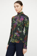 Dries Van Noten Black & Multicolour Floral Top