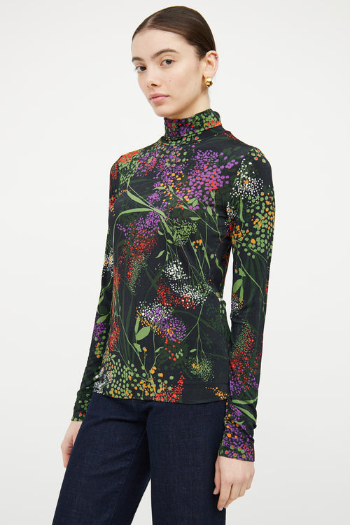 Dries Van Noten Black & Multicolour Floral Top