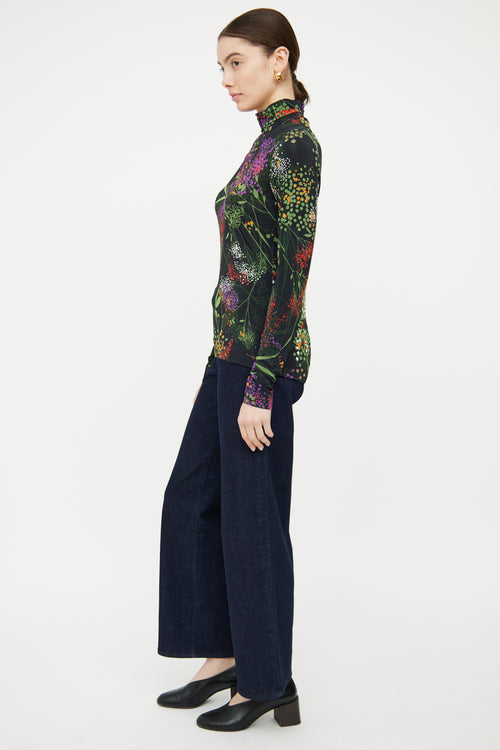 Dries Van Noten Black & Multicolour Floral Top