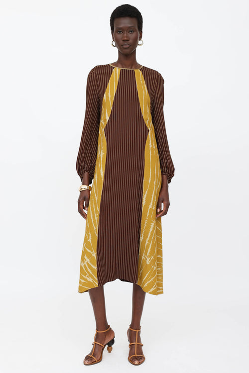 Dries Van Noten Stripe Crepe Dress