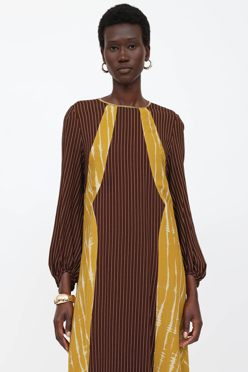 Dries Van Noten Stripe Crepe Dress