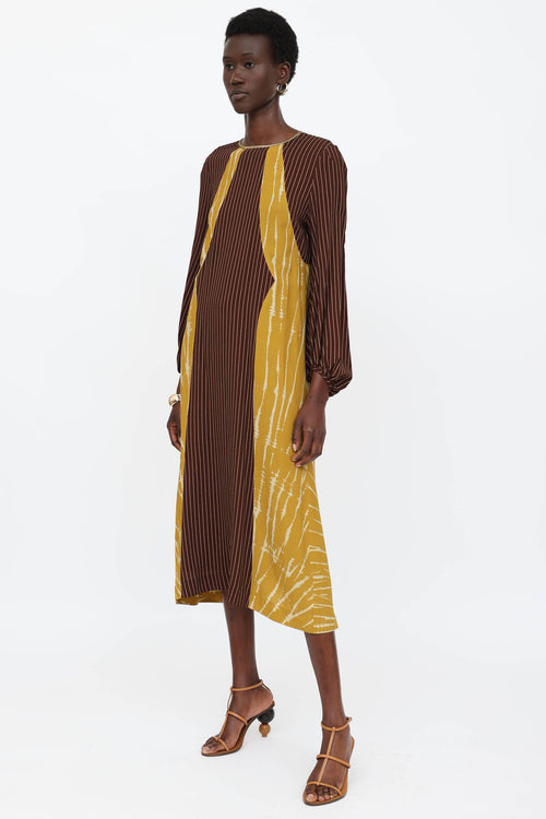 Dries Van Noten Stripe Crepe Dress