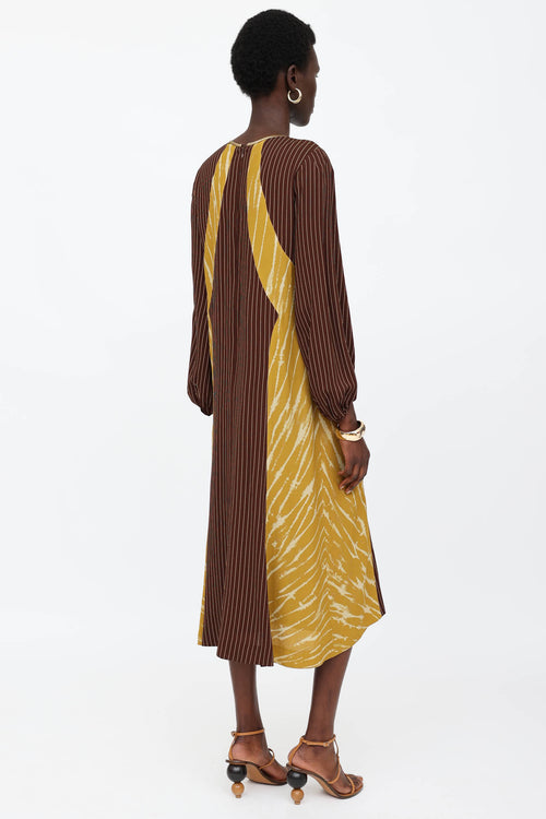 Dries Van Noten Stripe Crepe Dress