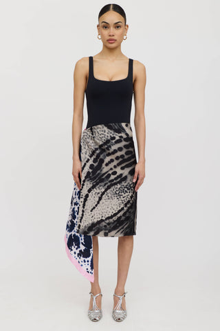 Dries Van Noten Silk Tie Dye Wrap Skirt