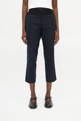 Dries Van Noten Navy & Brown Striped Trouser