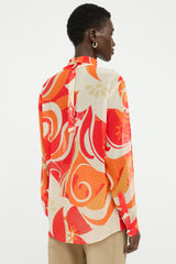 Dries Van Noten Orange & Beige Long Sleeve Top