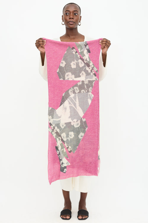 Dries Van Noten Wool Knit Floral Scarf