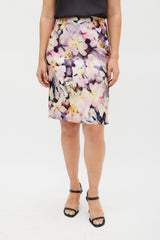 Dries Van Noten Pink & Multicolour Silk Floral Pencil Skirt