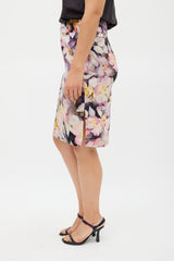 Dries Van Noten Pink & Multicolour Silk Floral Pencil Skirt