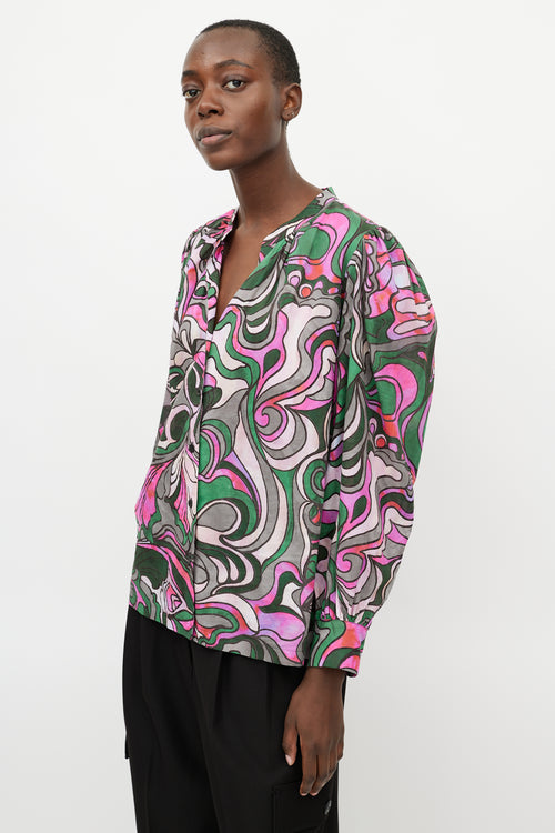 Dries Van Noten Pink & Multicolour Pattern Shirt