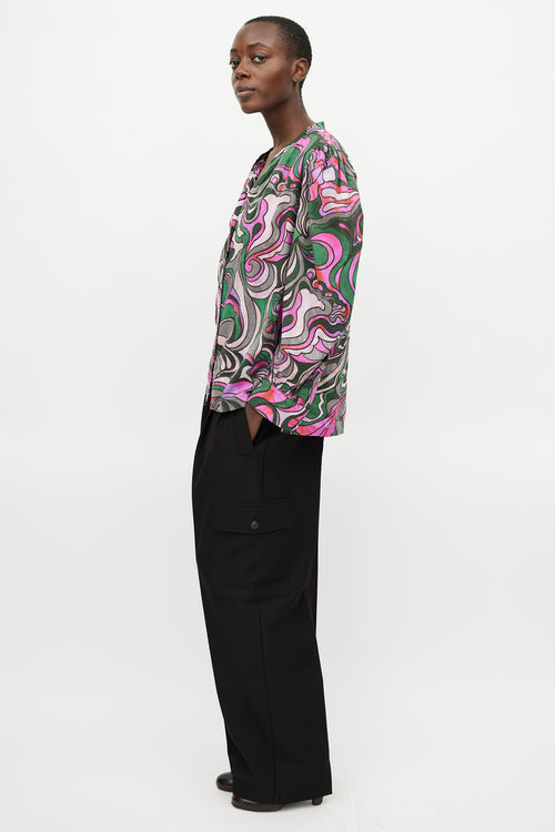 Dries Van Noten Pink & Multicolour Pattern Shirt