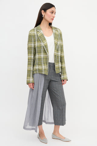 Dries Van Noten Plaid Skirt Overlay Trouser