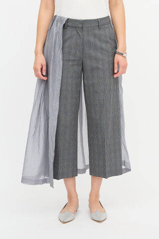 Dries Van Noten Plaid Skirt Overlay Trouser