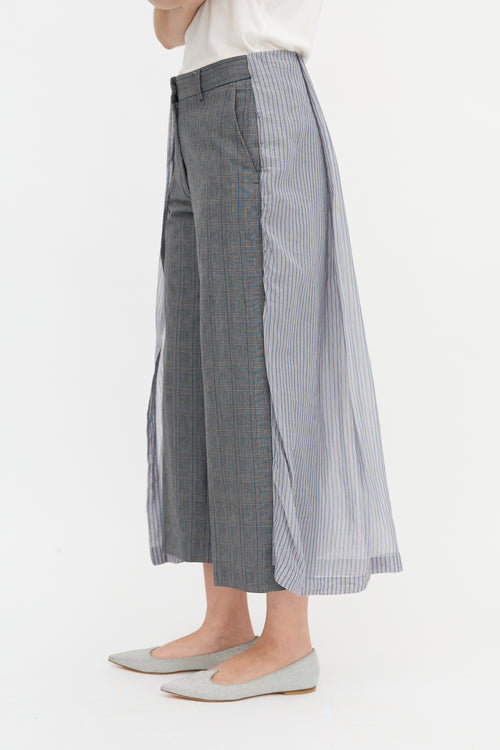 Dries Van Noten Plaid Skirt Overlay Trouser