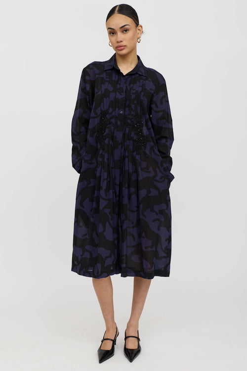 Dries Van Noten Pleated Beaded Dress
