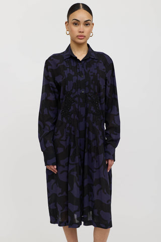 Dries Van Noten Pleated Beaded Dress