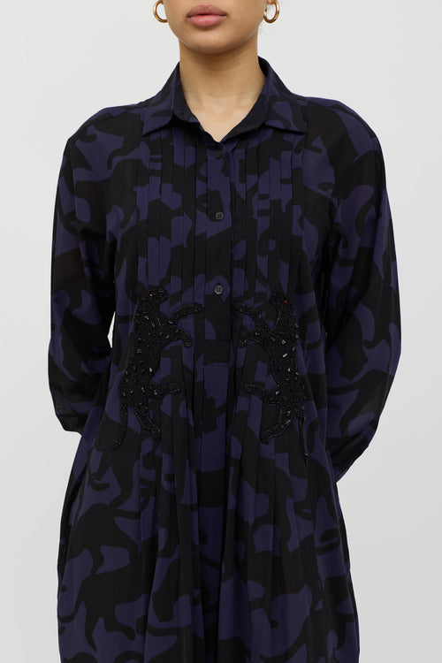 Dries Van Noten Pleated Beaded Dress