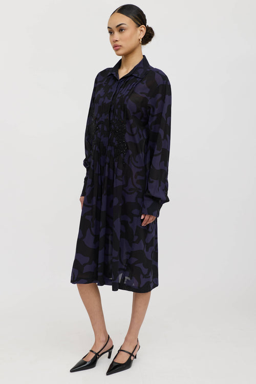 Dries Van Noten Pleated Beaded Dress