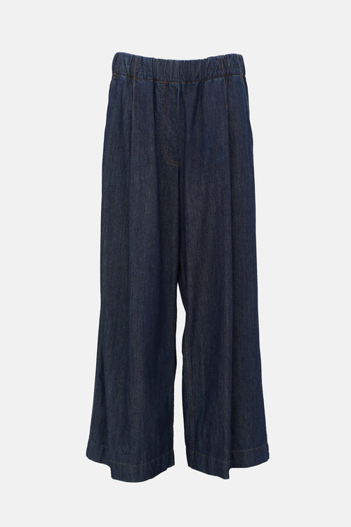 Dries Van Noten Denim Wide Leg Pant
