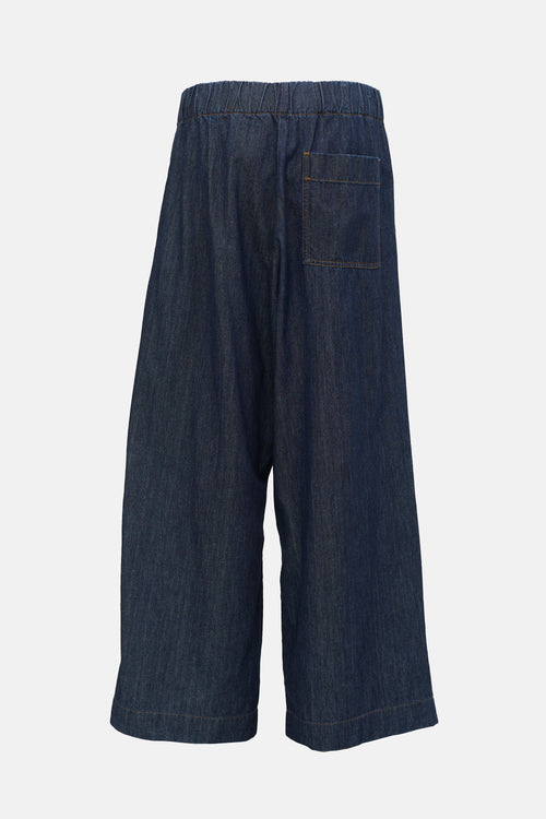 Dries Van Noten Denim Wide Leg Pant