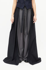 Dries Van Noten Black Pleated Wrap Skirt