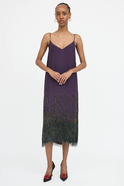 Dries Van Noten Silk Beaded Camisole Dress