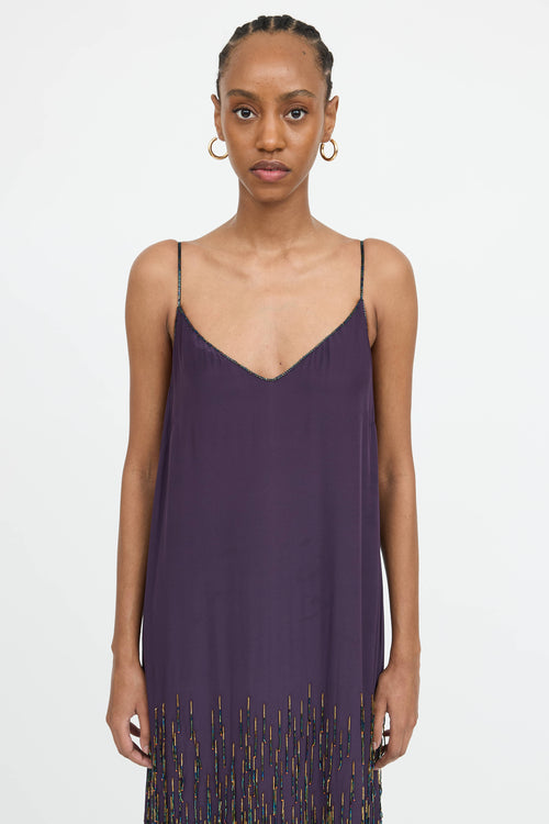 Dries Van Noten Silk Beaded Camisole Dress