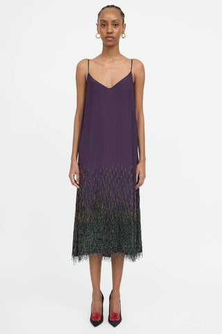 Dries Van Noten Silk Beaded Camisole Dress