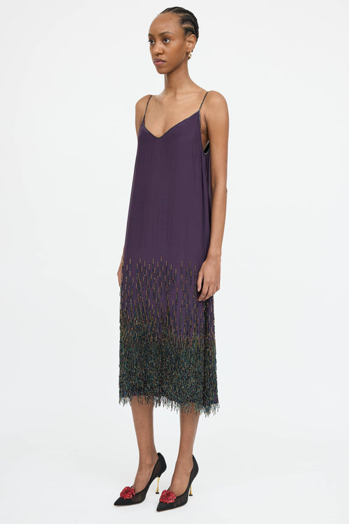 Dries Van Noten Silk Beaded Camisole Dress