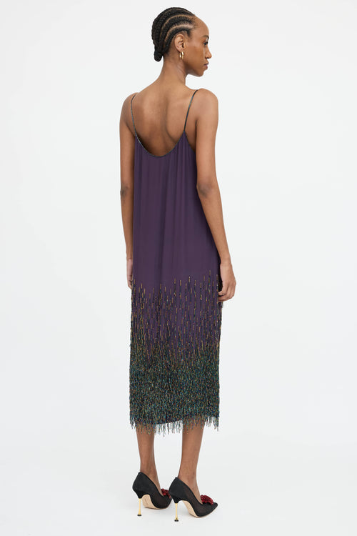 Dries Van Noten Silk Beaded Camisole Dress