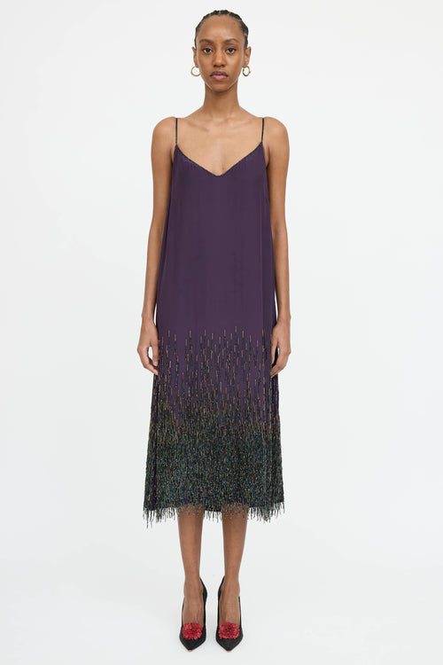 Dries Van Noten Silk Beaded Camisole Dress