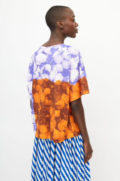 Dries Van Noten Purple & Orange Floral Print T-Shirt