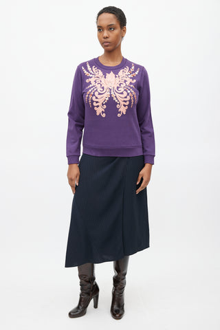 Dries Van Noten Purple & Pink Embellished Sweater