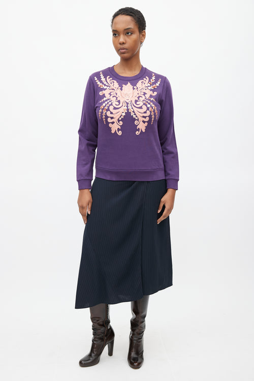 Dries Van Noten Purple & Pink Embellished Sweater