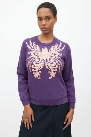 Dries Van Noten Purple & Pink Embellished Sweater