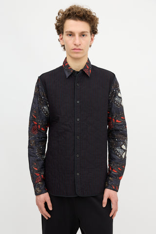 Dries Van Noten Quilted Floral Shirt Jacket