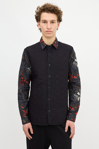 Dries Van Noten Quilted Floral Shirt Jacket