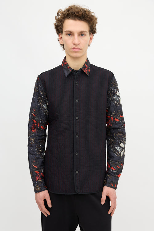 Dries Van Noten Quilted Floral Shirt Jacket
